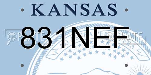 831NEF Kansas License Plate