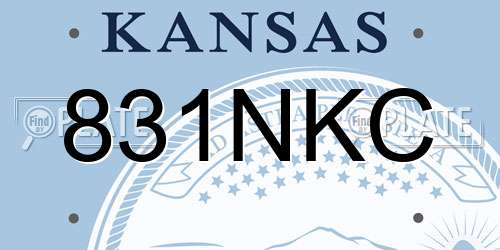 831NKC Kansas License Plate