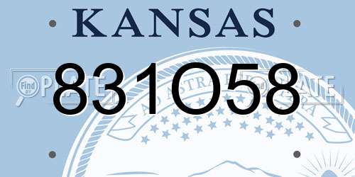 831O58 Kansas License Plate