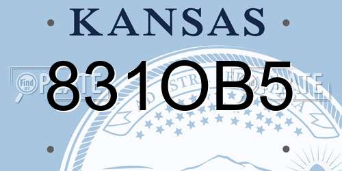 831OB5 Kansas License Plate