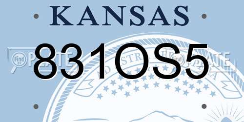 831OS5 Kansas License Plate