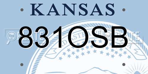 831OSB Kansas License Plate