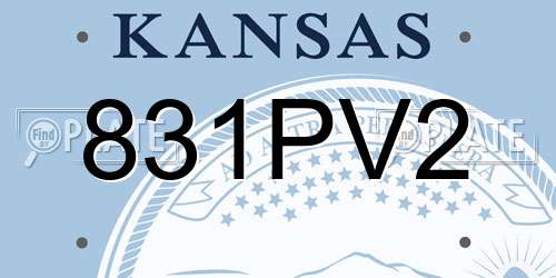 831PV2 Kansas License Plate