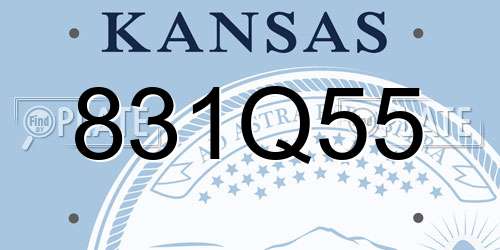831Q55 Kansas License Plate