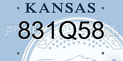 831Q58 Kansas License Plate