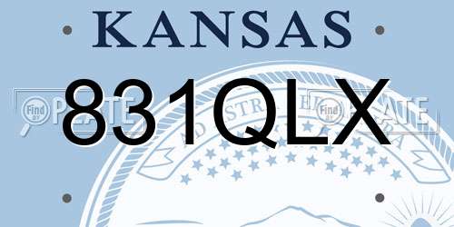 831QLX Kansas License Plate