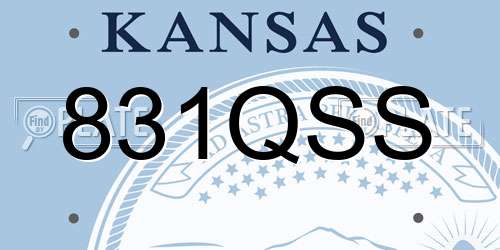 831QSS Kansas License Plate
