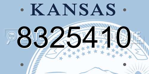 8325410 Kansas License Plate