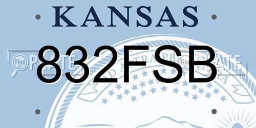 832FSB Kansas License Plate