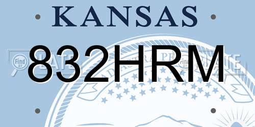 832HRM Kansas License Plate