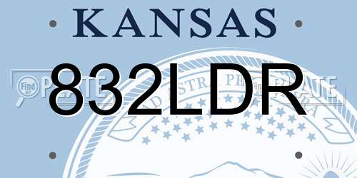 832LDR Kansas License Plate