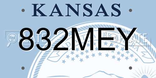 832MEY Kansas License Plate