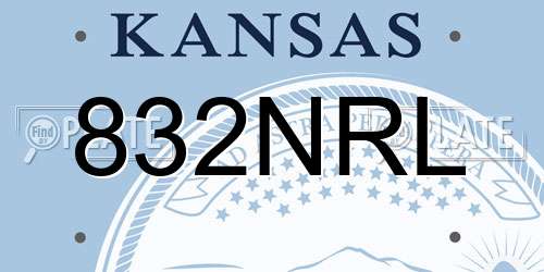832NRL Kansas License Plate