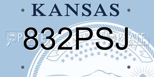 832PSJ Kansas License Plate