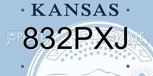 832PXJ Kansas License Plate