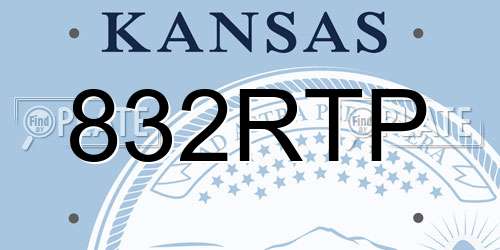 832RTP Kansas License Plate