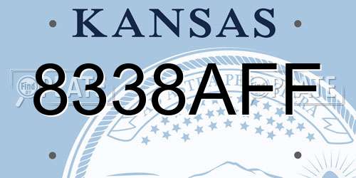 8338AFF Kansas License Plate