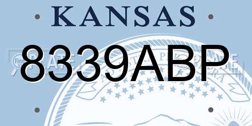 8339ABP Kansas License Plate