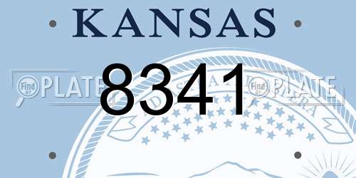 8341 Kansas License Plate