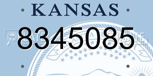 8345085 Kansas License Plate