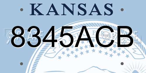 8345ACB Kansas License Plate