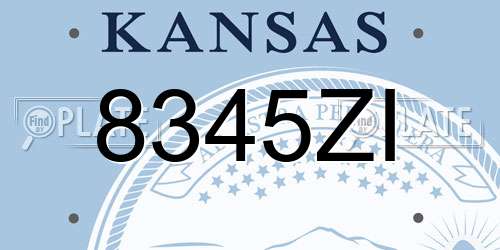 8345ZI Kansas License Plate