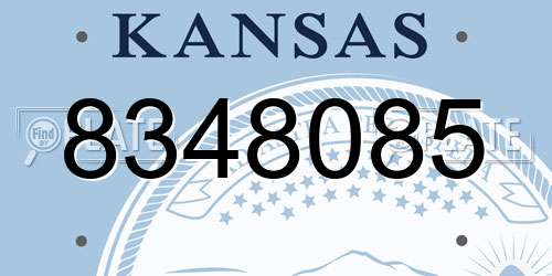 8348085 Kansas License Plate