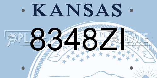 8348ZI Kansas License Plate