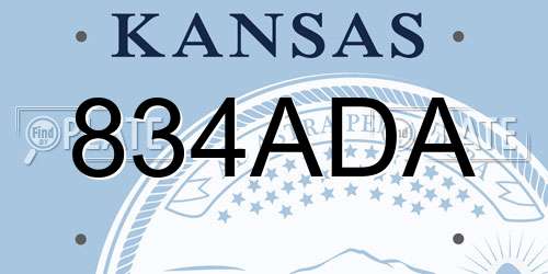 834ADA Kansas License Plate