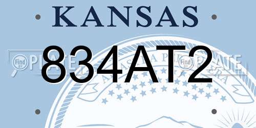 834AT2 Kansas License Plate
