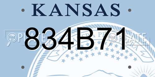 834B71 Kansas License Plate