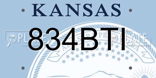 834BTI Kansas License Plate