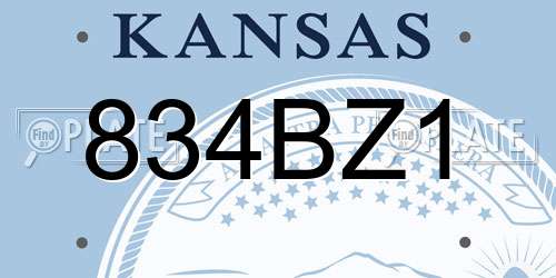 834BZ1 Kansas License Plate