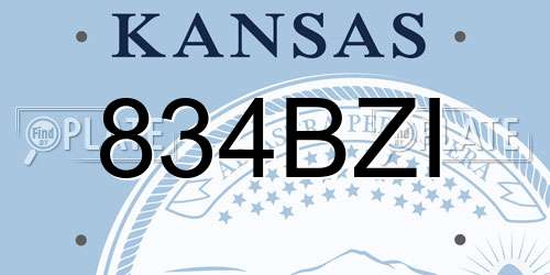 834BZI Kansas License Plate