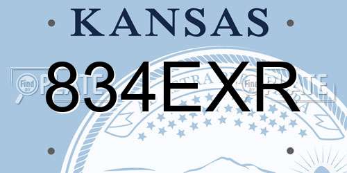 834EXR Kansas License Plate