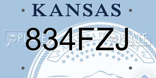 834FZJ Kansas License Plate