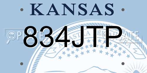 834JTP Kansas License Plate