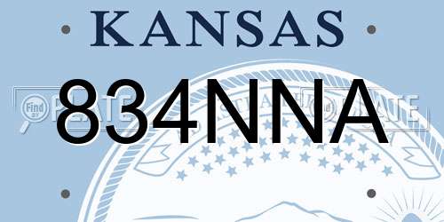 834NNA Kansas License Plate