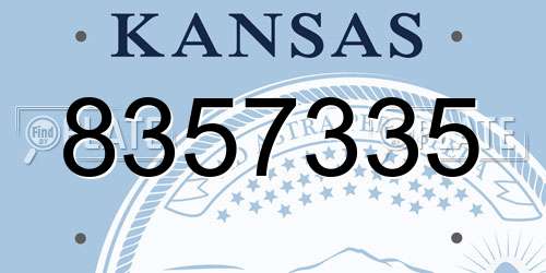 8357335 Kansas License Plate