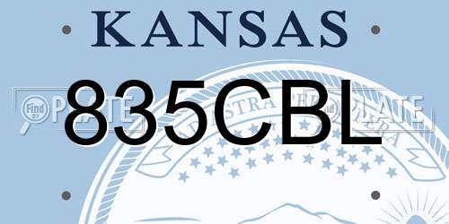 835CBL Kansas License Plate