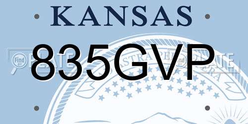 835GVP Kansas License Plate