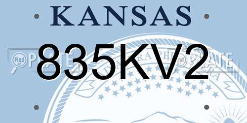 835KV2 Kansas License Plate