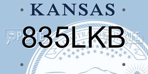 835LKB Kansas License Plate