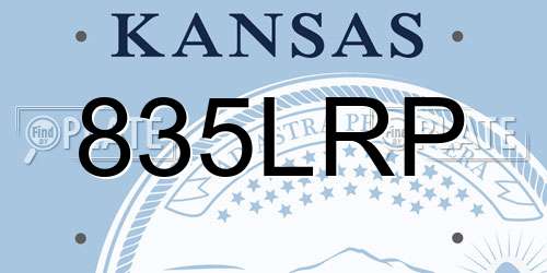 835LRP Kansas License Plate