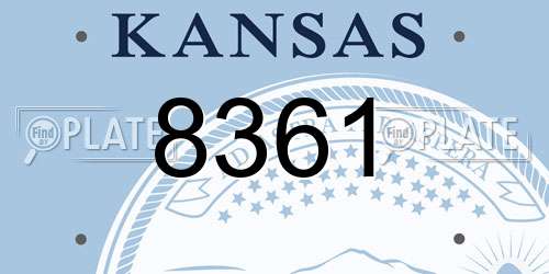 8361 Kansas License Plate