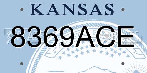 8369ACE Kansas License Plate
