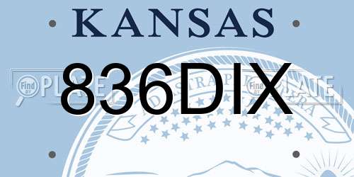 836DIX Kansas License Plate