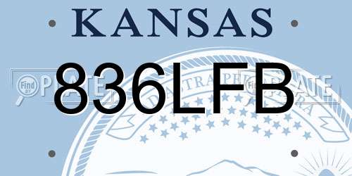 836LFB Kansas License Plate
