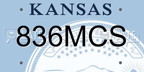 836MCS Kansas License Plate