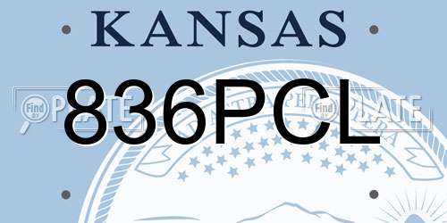 836PCL Kansas License Plate